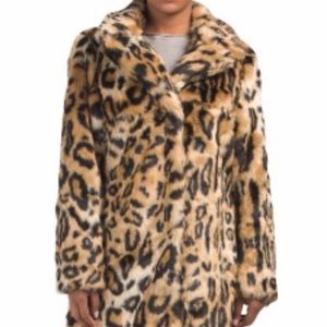 RACHEL ZOE Faux Fur Coat Jacket Animal
Ocelot Leopard Big Cat Print XS